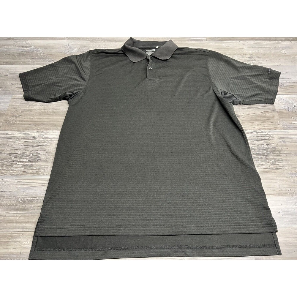 Adidas ClimaCool Polo Shirt XL Black Textured Urban Science Logo